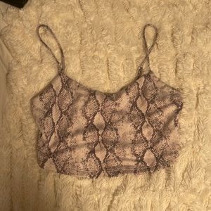 forever 21 silk snakeskin tank